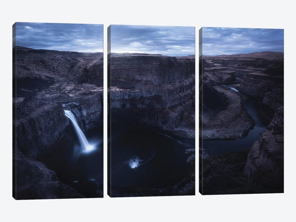 Palouse Falls At Blue Hour by Daniel Gastager 3-piece Canvas Wall Art