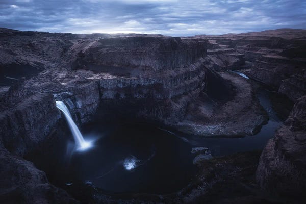 Oregon: Palouse Falls At Blue Hour by Daniel Gastager