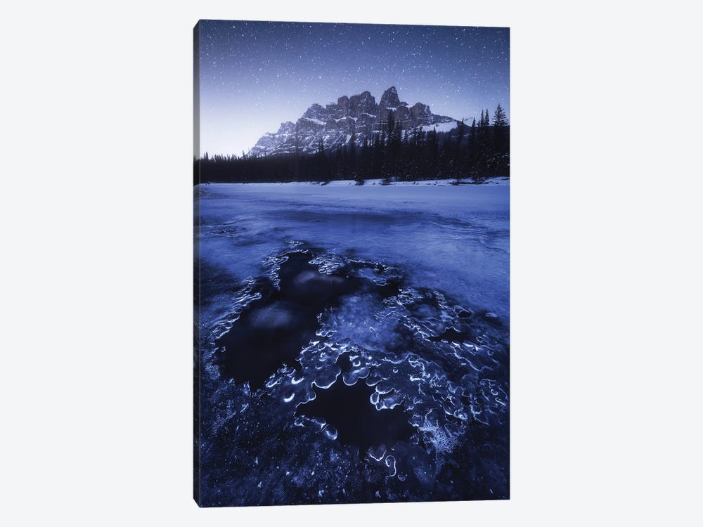 Frosty Night At Castle Mountain In Alberta by Daniel Gastager 1-piece Canvas Artwork