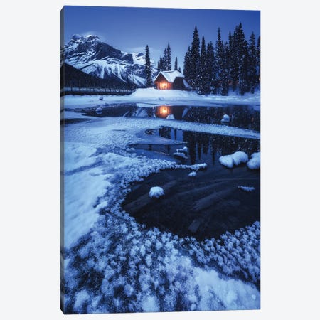 Winter Blue Hour At Emerald Lake In Canada Canvas Print #DGG328} by Daniel Gastager Canvas Print