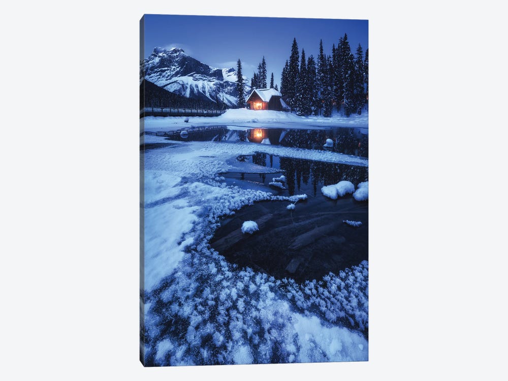 Winter Blue Hour At Emerald Lake In Canada by Daniel Gastager 1-piece Canvas Artwork