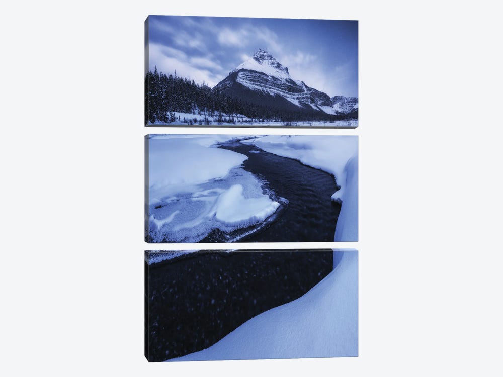 Winter Blue Hour In The Rocky Mountains by Daniel Gastager 3-piece Art Print