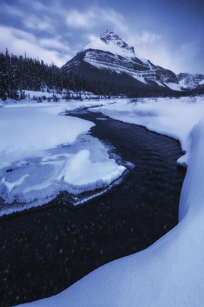 Daniel Gastager: Winter Blue Hour In The Rocky Mountains by Daniel Gastager