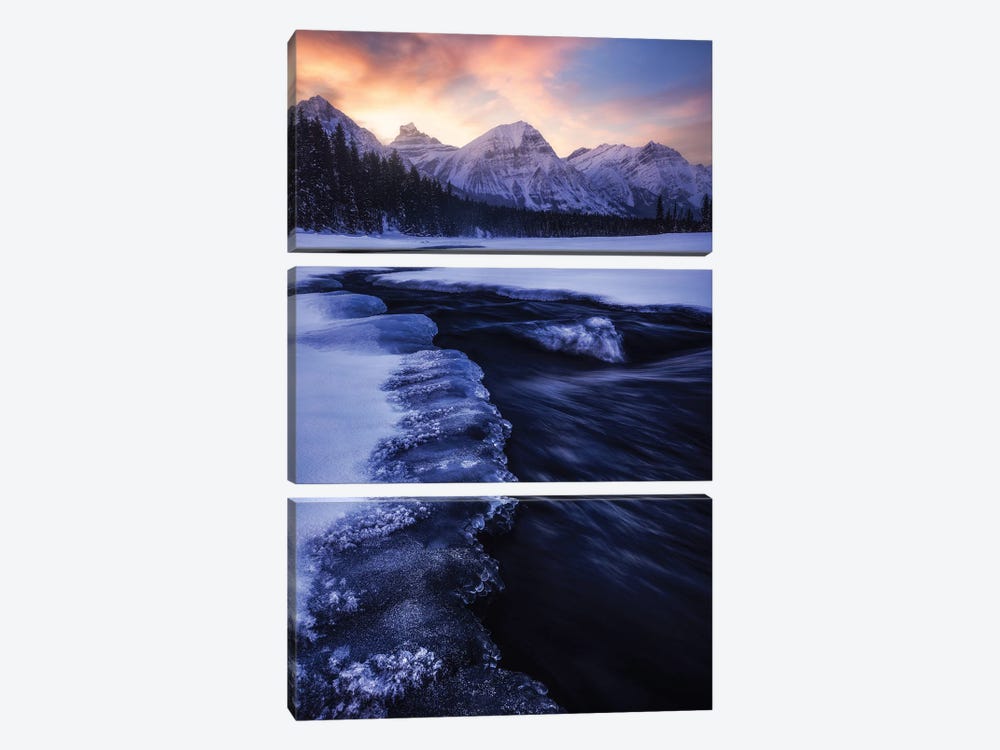 Winter Sunrise In Jasper National Park by Daniel Gastager 3-piece Canvas Art