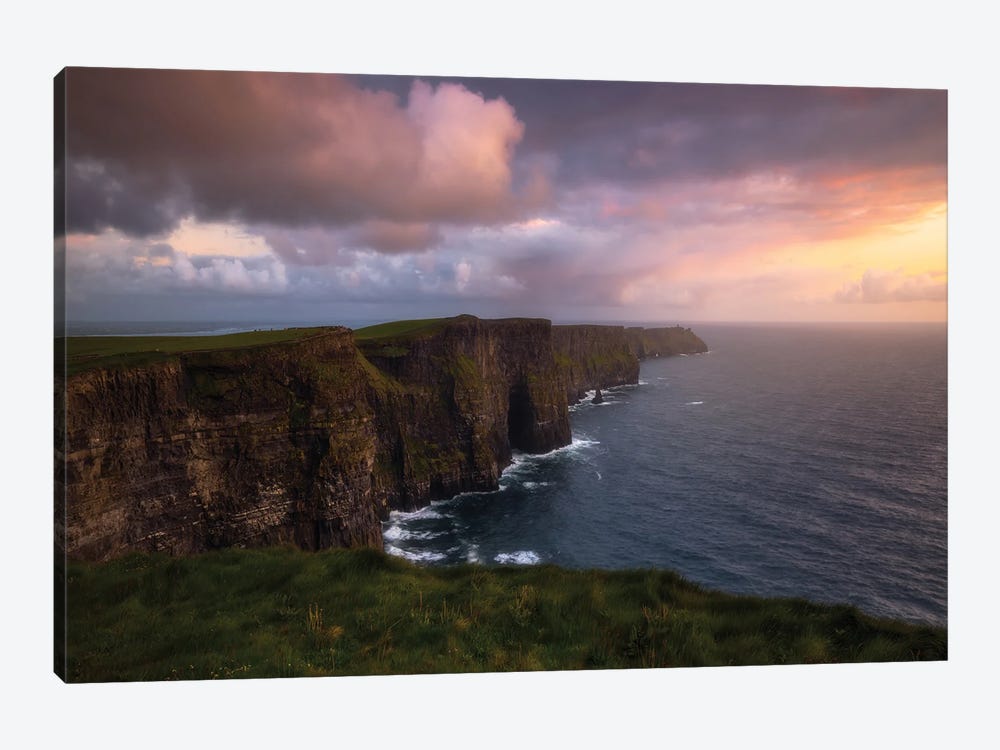 Sunset At The Cliffs Of Moher In Ireland by Daniel Gastager 1-piece Canvas Art Print