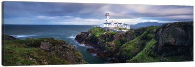 Fanad Head Lighthouse Panorama In Ireland Canvas Art Print - Lighthouse Art