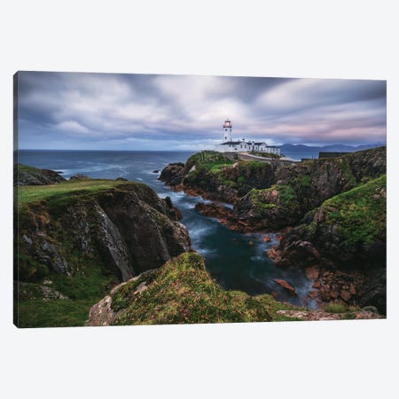 A Stormy Sunset At Fanad Head Lighthouse In Ireland Canvas Print #DGG335} by Daniel Gastager Art Print