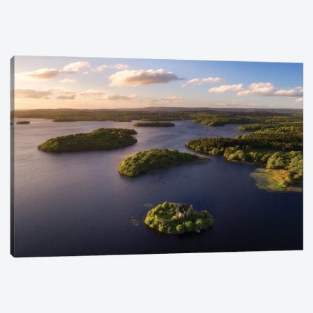 An Irish Lake At Sunset From Above Canvas Print #DGG339} by Daniel Gastager Canvas Wall Art