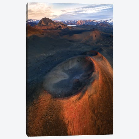 A Red Crater From Above In The Icelandic Highlands Canvas Print #DGG33} by Daniel Gastager Canvas Wall Art