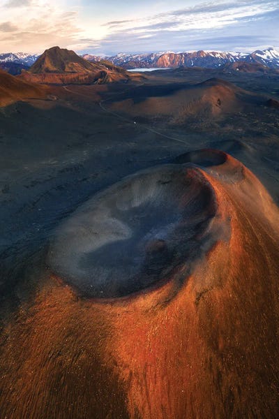 Daniel Gastager: A Red Crater From Above In The Icelandic Highlands by Daniel Gastager