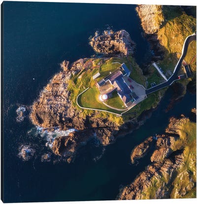 An Irish Lighthouse From Above Canvas Art Print - Daniel Gastager
