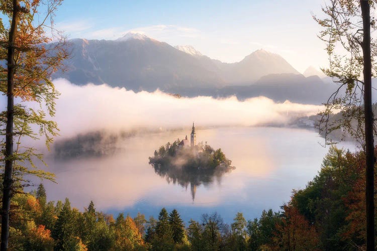 Fall Morning Above Lake Bled In Slovenia