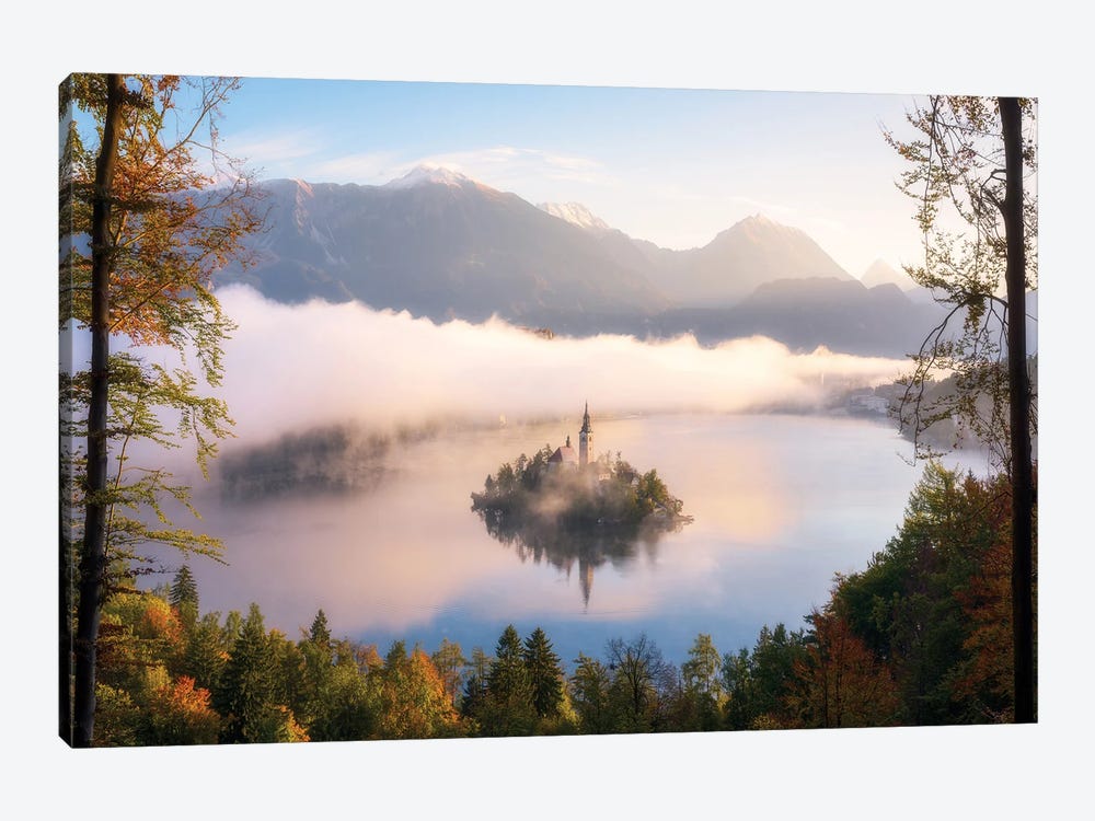 Fall Morning Above Lake Bled In Slovenia by Daniel Gastager 1-piece Canvas Print