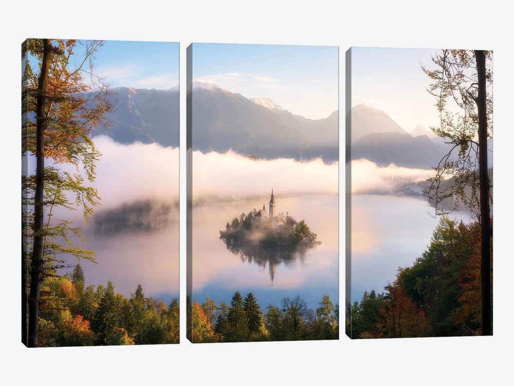 Fall Morning Above Lake Bled In Slovenia by Daniel Gastager 3-piece Art Print