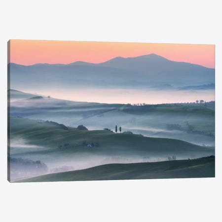 Dawn At The Hills Of The Beautiful Tuscany Canvas Print #DGG352} by Daniel Gastager Canvas Wall Art