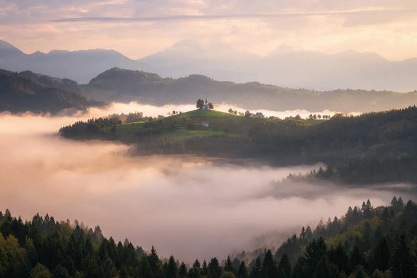 Daniel Gastager: Foggy Morning At The Mountain In Slovenia by Daniel Gastager