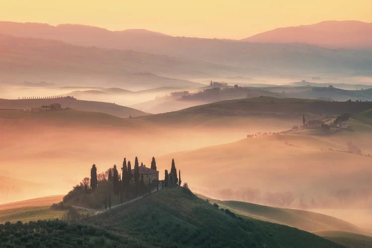 Glowing Sunrise In The Beautiful Tuscany