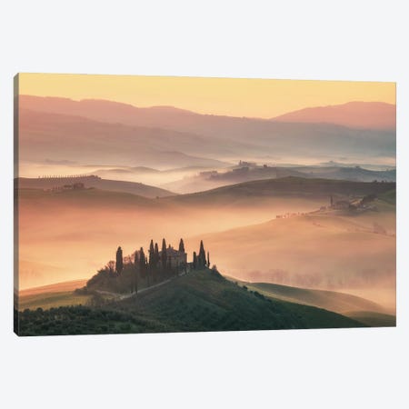 Glowing Sunrise In The Beautiful Tuscany Canvas Print #DGG358} by Daniel Gastager Canvas Artwork