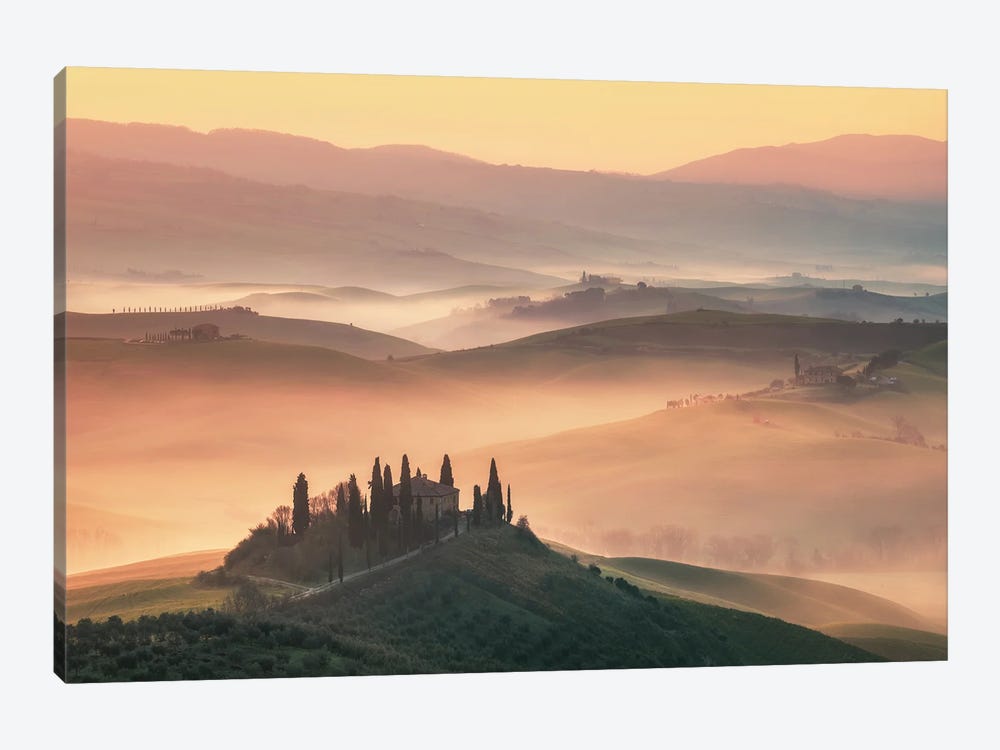 Glowing Sunrise In The Beautiful Tuscany by Daniel Gastager 1-piece Canvas Print