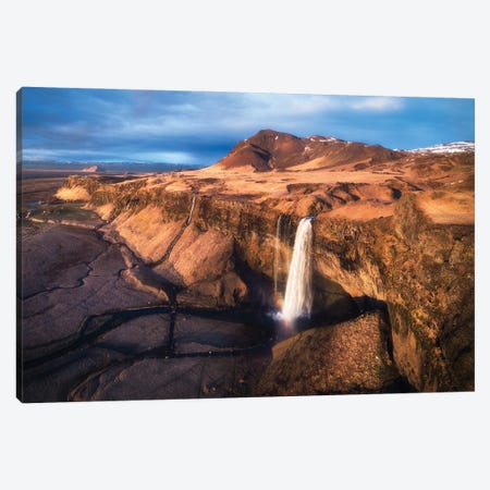 Panoramic View Of Seljalandsfoss Canvas Print #DGG35} by Daniel Gastager Canvas Print