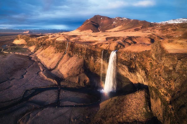 Hella: Panoramic View Of Seljalandsfoss by Daniel Gastager