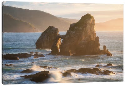 Golden Hour At The Coast Of Northern Spain Canvas Art Print - Daniel Gastager