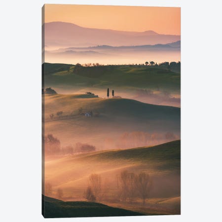 Golden Morning In The Hills Of The Beautiful Tuscany Canvas Print #DGG361} by Daniel Gastager Art Print