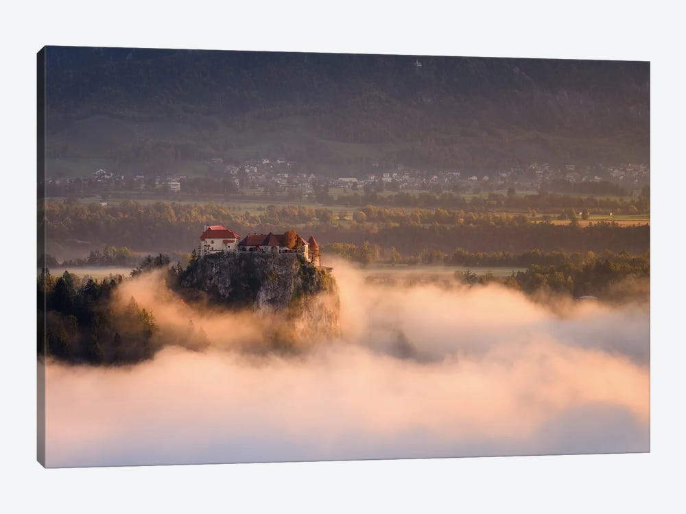 Golden Morning Light At Bled Castle In Slovenia by Daniel Gastager 1-piece Canvas Art