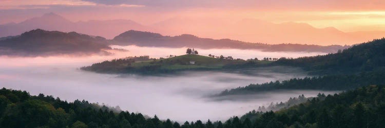 Golden Fall Sunrise In The Hills Of Slovenia by Daniel Gastager wall art