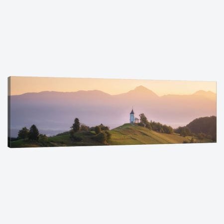 Golden Sunrise Panorama In Slovenia Canvas Print #DGG365} by Daniel Gastager Canvas Art