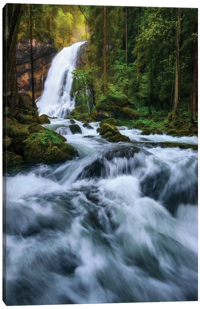 Iconic Waterfall In Austria Canvas Art Print - Austria Art
