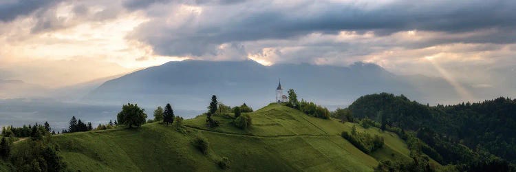 Dramatic Sunset Panorama In Slovenia