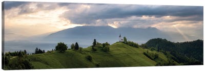 Dramatic Sunset Panorama In Slovenia Canvas Art Print