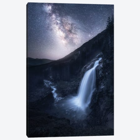 The Milky Way Above A Huge Waterfall In Austria Canvas Print #DGG372} by Daniel Gastager Canvas Art