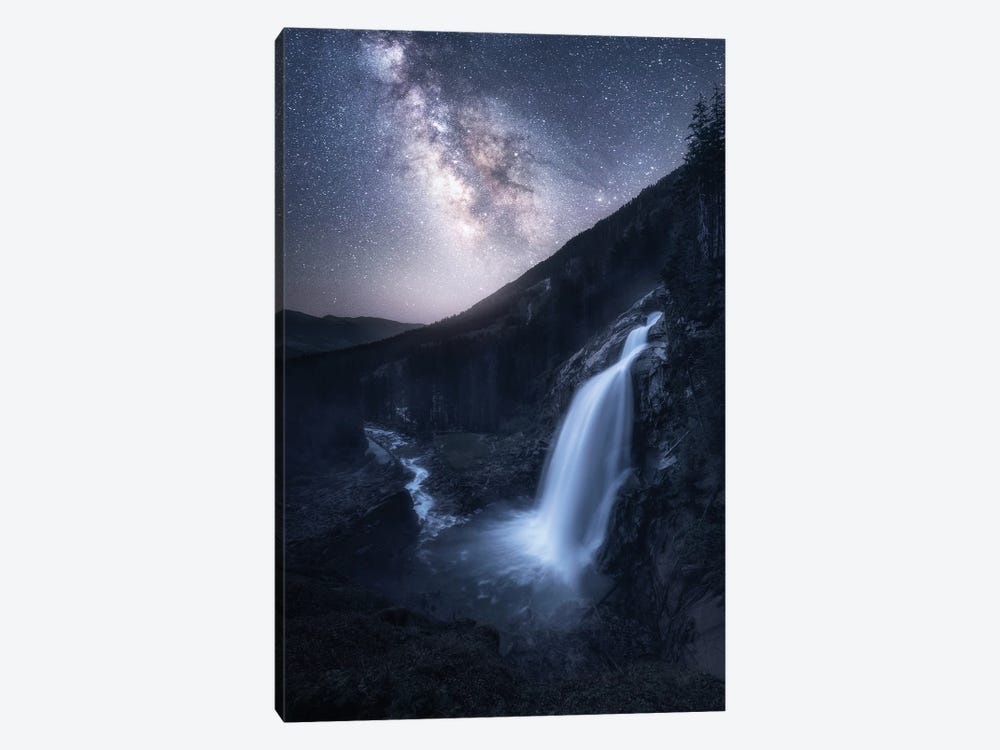 The Milky Way Above A Huge Waterfall In Austria by Daniel Gastager 1-piece Art Print