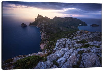 Moody Sunrise At Formentor Overlook In Mallorca Canvas Art Print