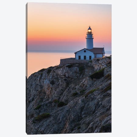 A Lighthouse In Mallorca At Sunsest Canvas Print #DGG376} by Daniel Gastager Canvas Print
