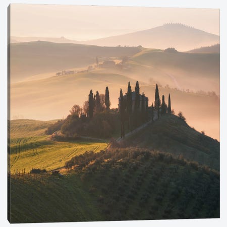 Misty Morning In The Beautiful Tuscany Canvas Print #DGG378} by Daniel Gastager Canvas Artwork