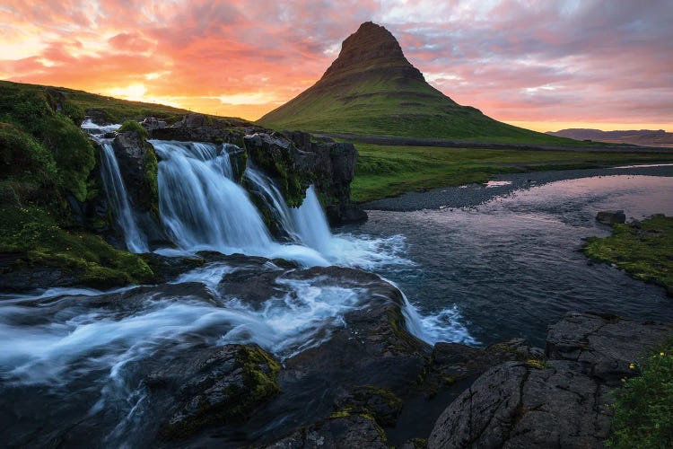 A Summer Sunset At Kirkjufell