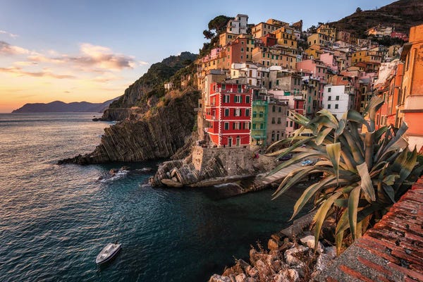 Riomaggiore: Sunset At Riomaggiore In Italy by Daniel Gastager