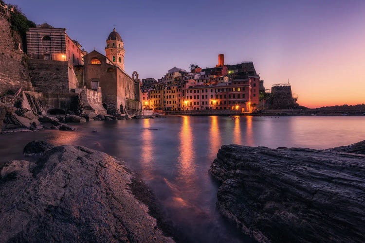 Sunset At Vernazza In Italy by Daniel Gastager wall art