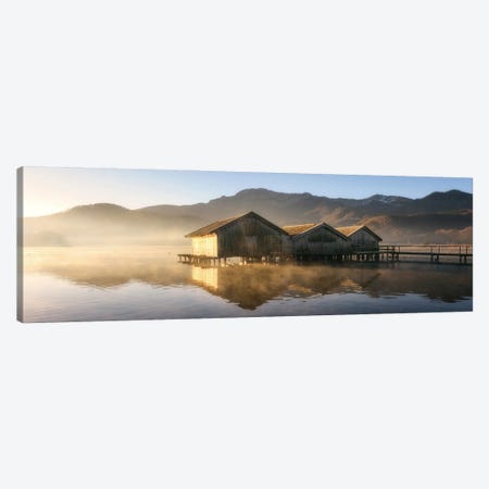 Three Huts At Kochelsee In Germany Canvas Print #DGG389} by Daniel Gastager Art Print