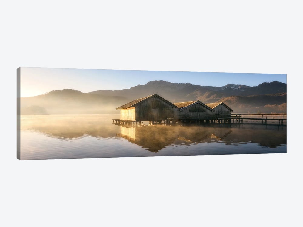 Three Huts At Kochelsee In Germany by Daniel Gastager 1-piece Canvas Print