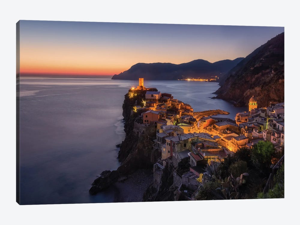 Blue Hour At The Coast Of Vernazza by Daniel Gastager 1-piece Canvas Print