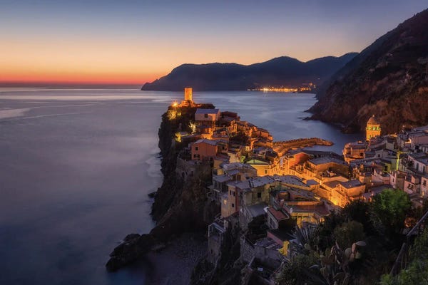 Daniel Gastager: Blue Hour At The Coast Of Vernazza by Daniel Gastager