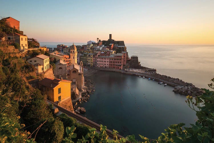 Golden Hour At Vernazza In Italy by Daniel Gastager wall art