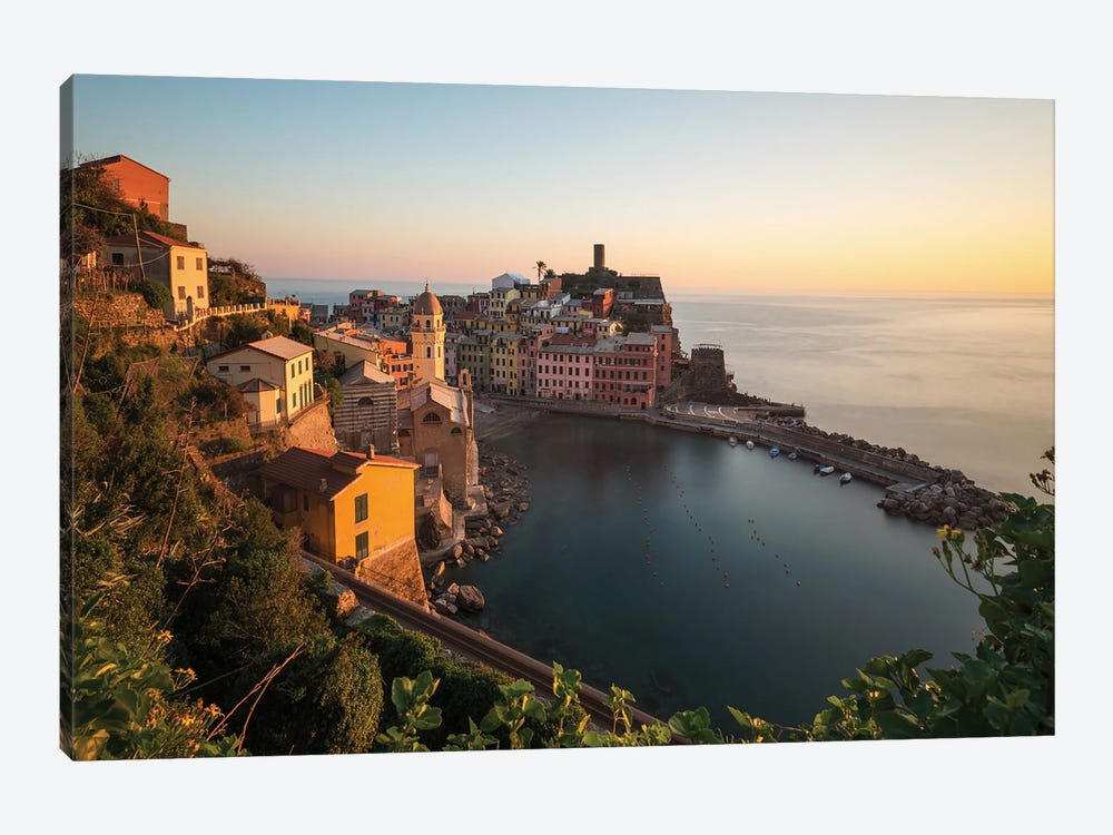 Golden Hour At Vernazza In Italy by Daniel Gastager 1-piece Canvas Art