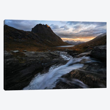 Dramatic Sunrise In The Mountains Of Norway Canvas Print #DGG398} by Daniel Gastager Canvas Artwork