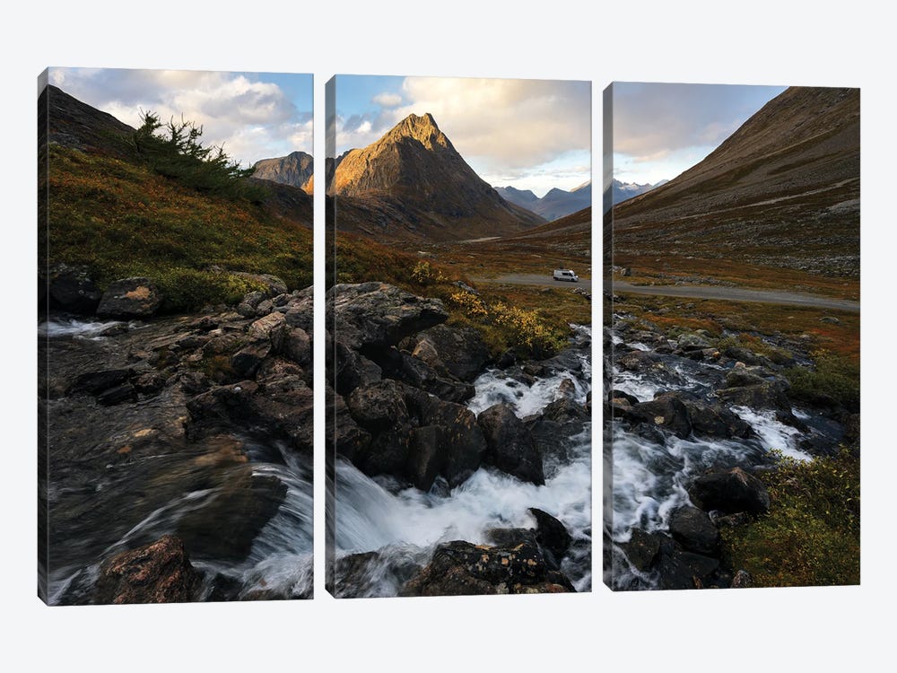 Camping In The Mountains Of Norway by Daniel Gastager 3-piece Canvas Wall Art