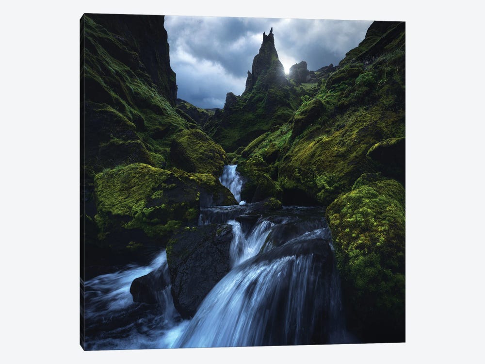 Moody Green Canyon In Iceland by Daniel Gastager 1-piece Canvas Artwork
